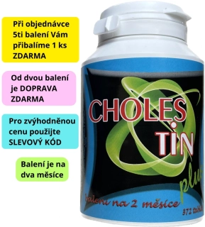 CHOLESTIN Plus (objednáte 5 ks CHOLESTINU Plus a k nim dostanete 1 balení navíc ZDARMA)